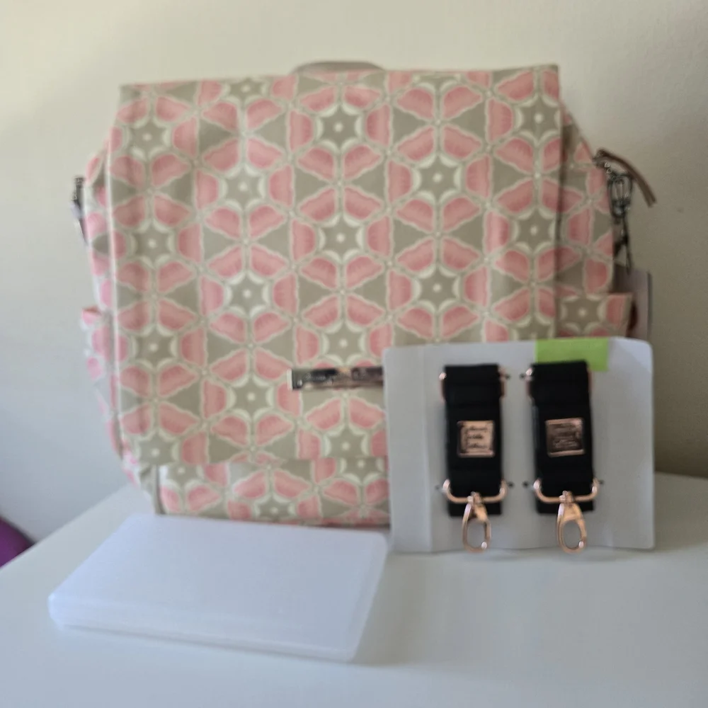 Petunia Pickle Bottom Pink and Gray Women Bag